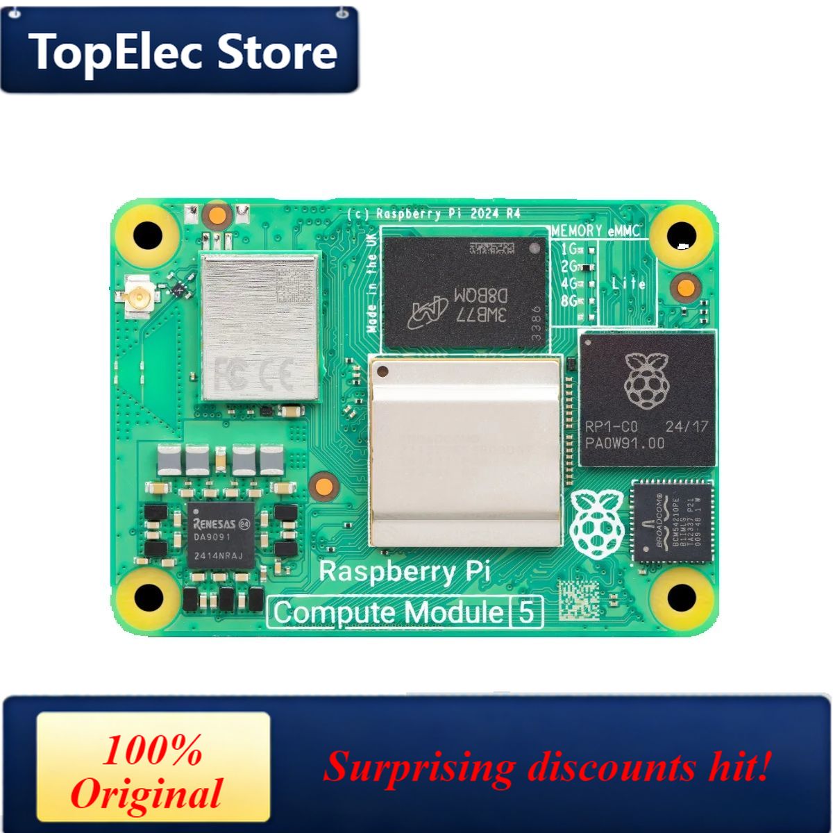 Raspberry Pi 5 8Gb - Placa de Desenvolvimento TopElec Raspberry Pi
